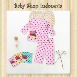 large Piyama Bayi Polkadot pink